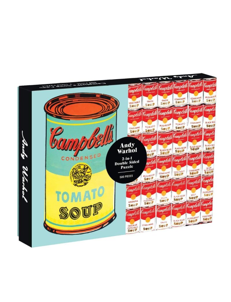 Galison Andy Warhol Soup Can 2-sided 500 Piece Puzzle