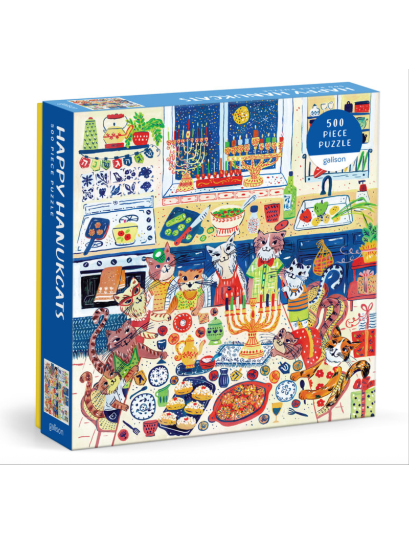 Galison Happy Hanukcats 500 Piece Puzzle