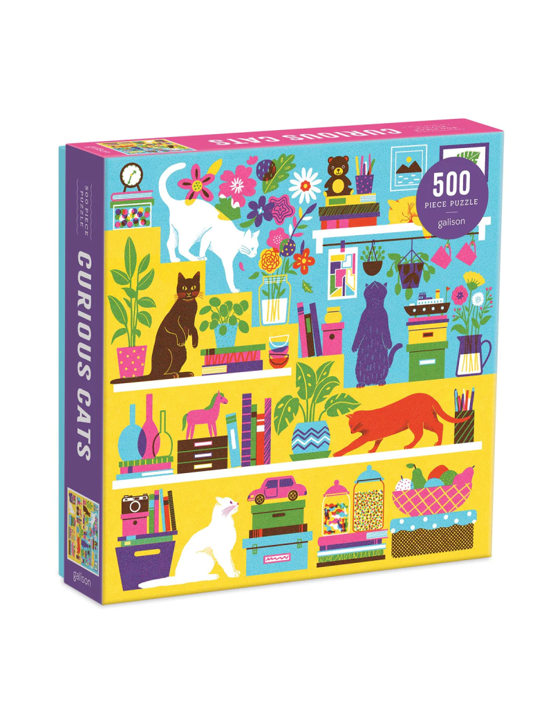 Galison Curious Cats 500 Piece Jigsaw Puzzle