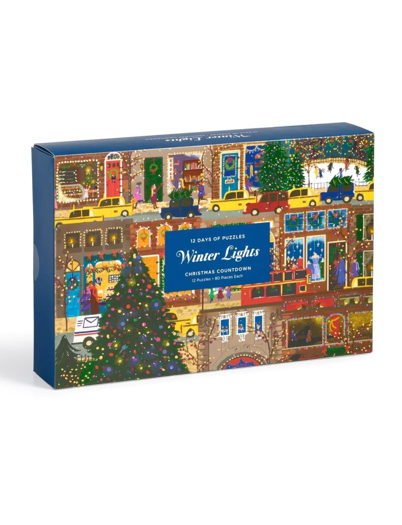 Galison Joy Laforme Winter Lights 12 Days of Puzzles Holiday Countdown