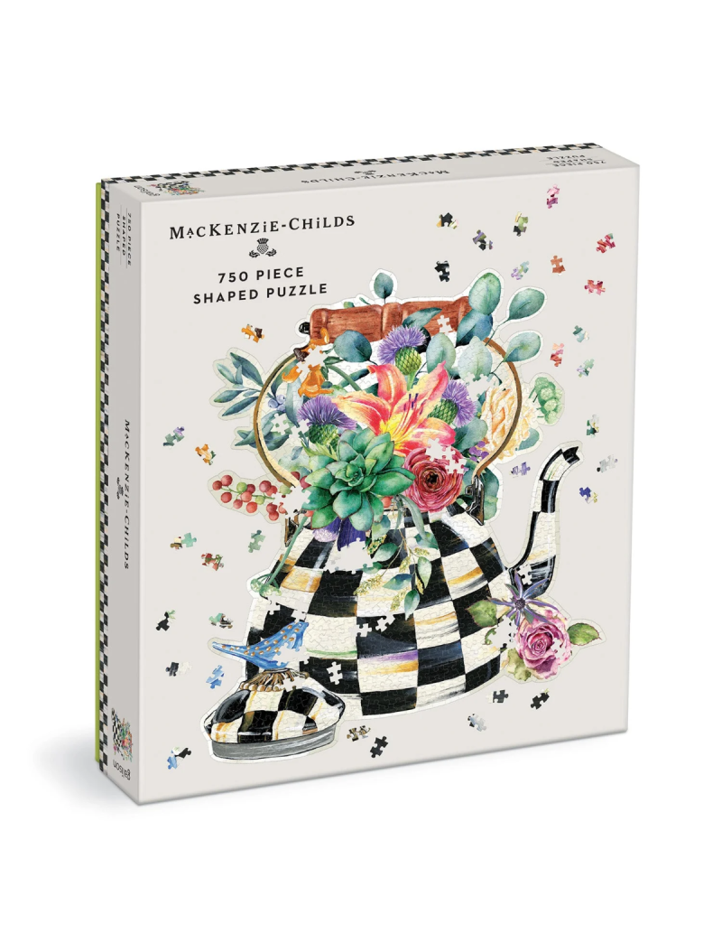 Galison Mackenzie-Childs Blooming Kettle 750 Piece Shaped Puzzle