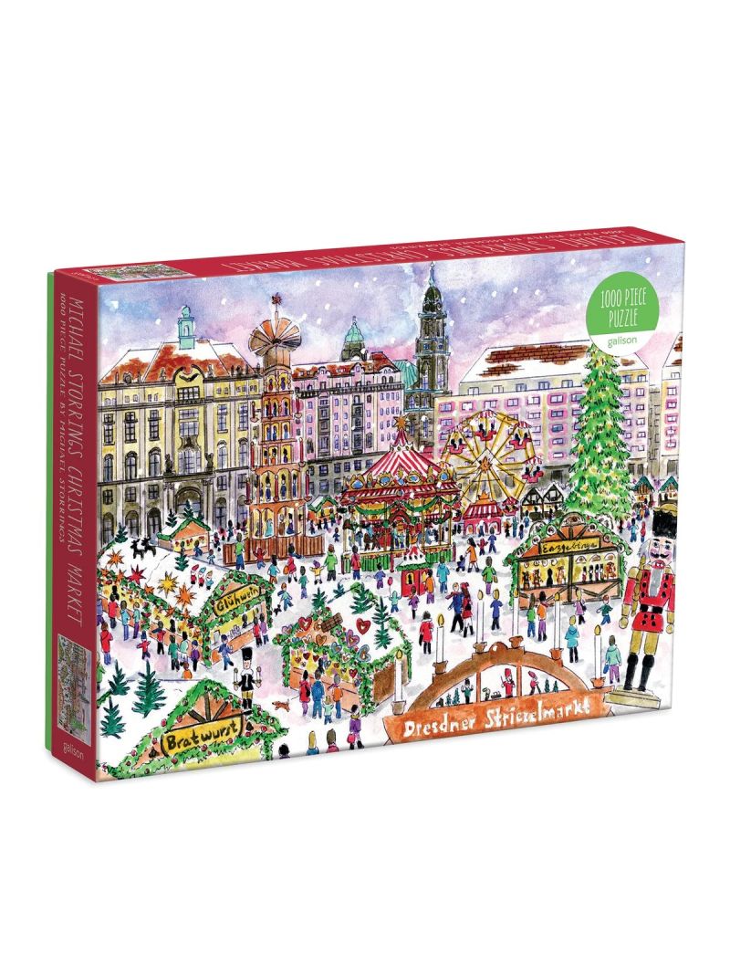 Galison Michael Storrings Christmas Market in Dresden 1000 Piece Puzzle