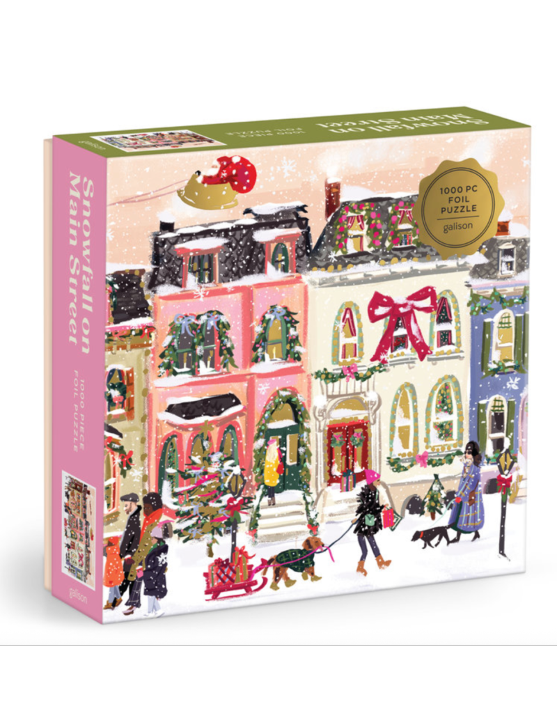 Galison Snowfall on Main Street 1000 Piece Foil Puzzle