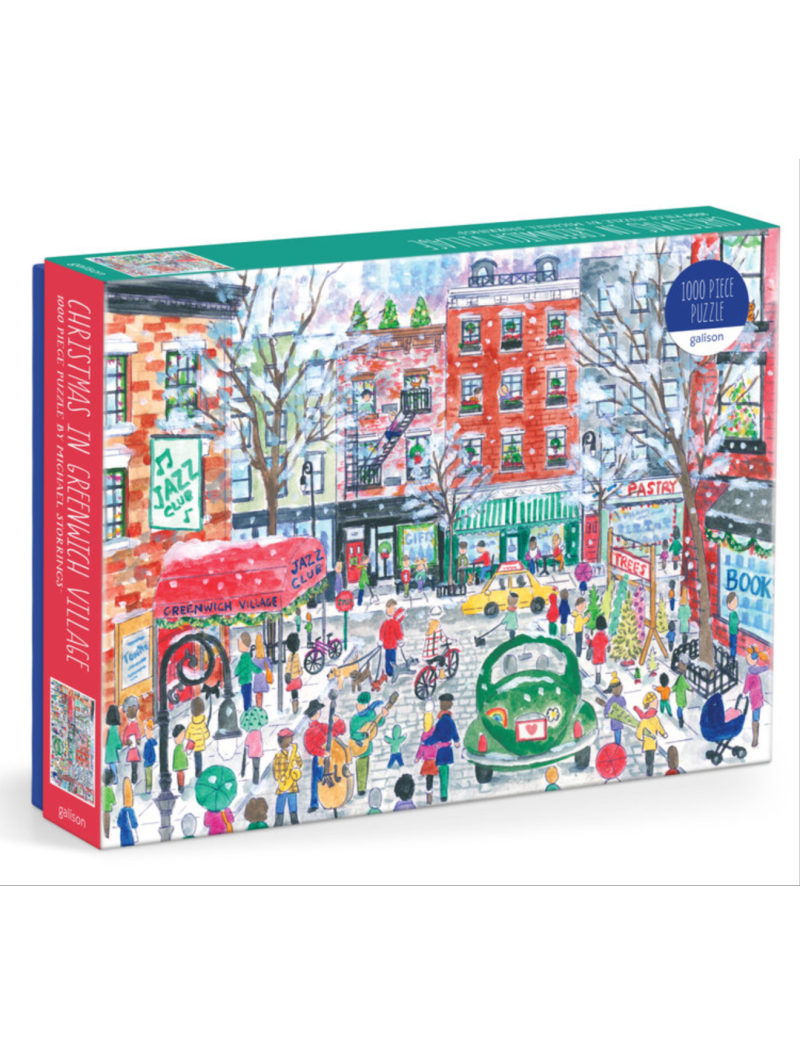 Galison Michael Storrings Christmas in Greenwich Village 1000 Piece Puzzle