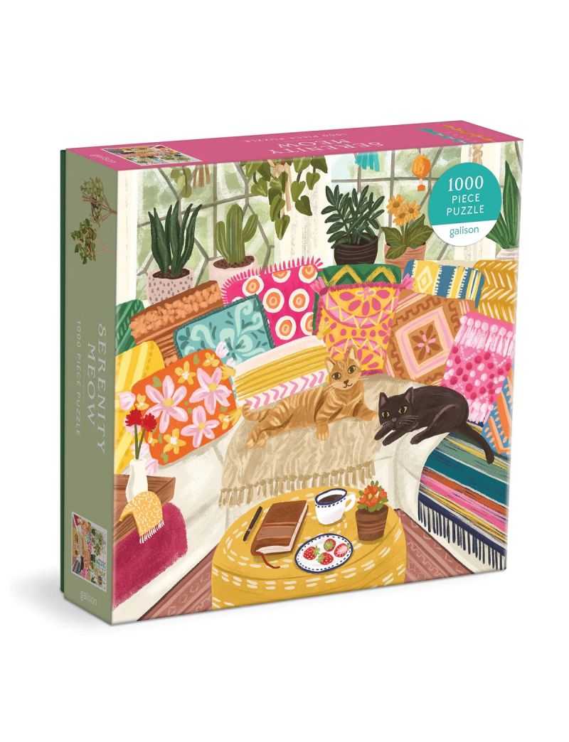 Galison Serenity Meow 1000 Piece Puzzle in a Square Box