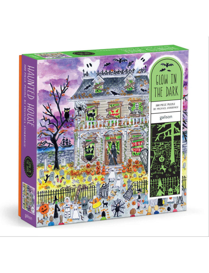 Galison Michael Storrings Haunted House 500 Piece Glow in the Dark Puzzle