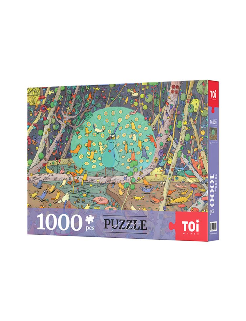 TOI Green peacock's funny cat stick 1000PC