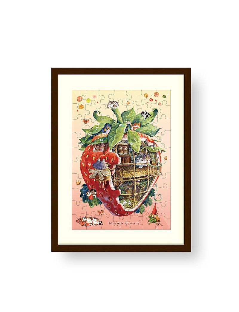 AFU colorful strawberry house mini puzzle 70pc