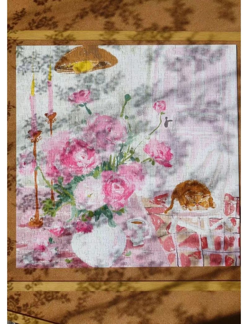 Chill Puzzle Flowers And Cat 650pc
