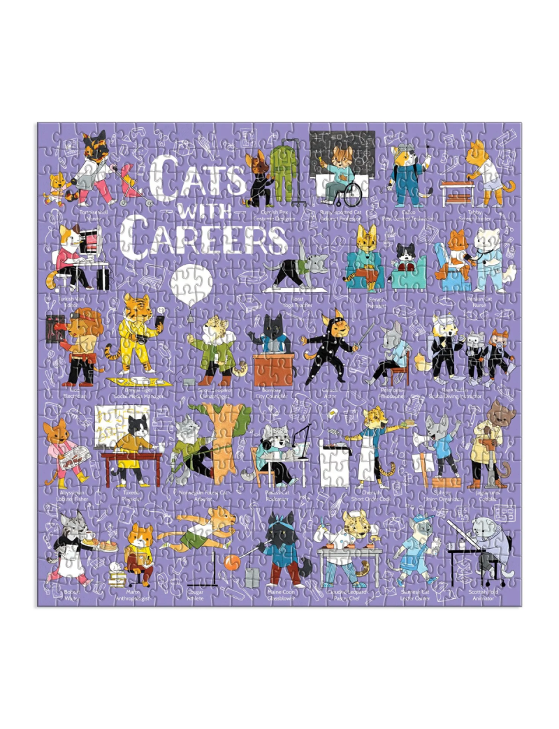 Galison Cats with Careers 500 Piece Puzzle