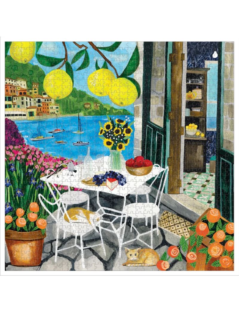 EEBOO Yellow & Green Cats in Positano 1000PC