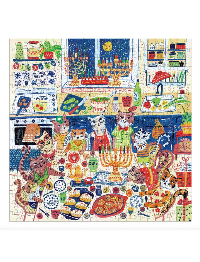 Galison Happy Hanukcats 500 Piece Puzzle