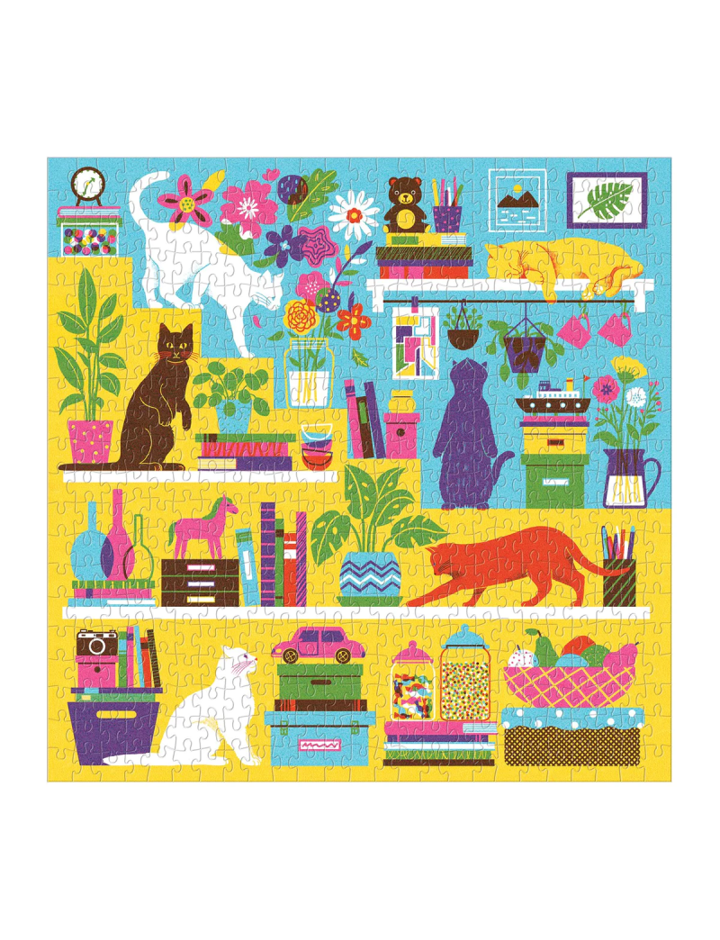 Galison Curious Cats 500 Piece Jigsaw Puzzle