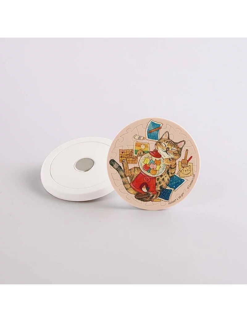PINTOO D1311 Puzzle Magnet - Cotton Lion - Tabby Cat 16p