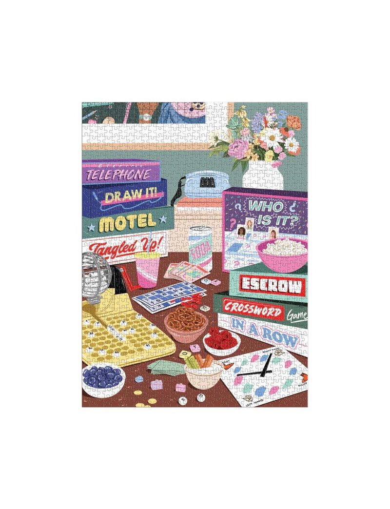 Galison Game Night 1000 Piece Puzzle in Square Box