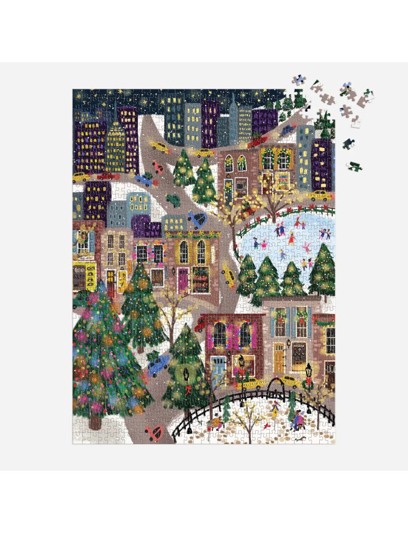 Galison Joy Laforme Sparkling City 1000 Piece Foil Puzzle In a Square Box