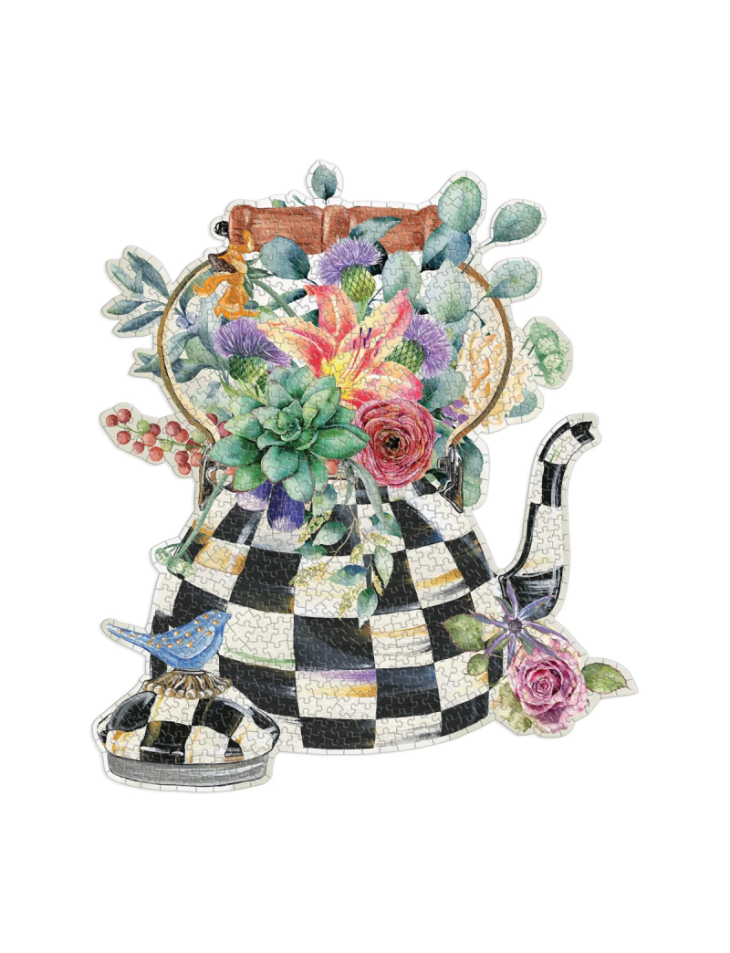Galison Mackenzie-Childs Blooming Kettle 750 Piece Shaped Puzzle