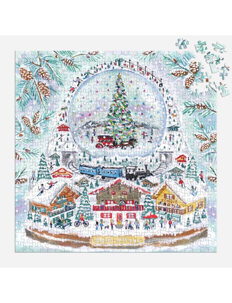 Galison Michael Storrings Alpine Village Snowglobe 500 Piece Foil Puzzle