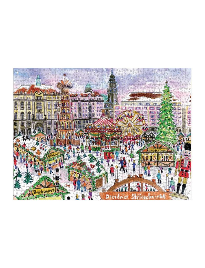Galison Michael Storrings Christmas Market in Dresden 1000 Piece Puzzle