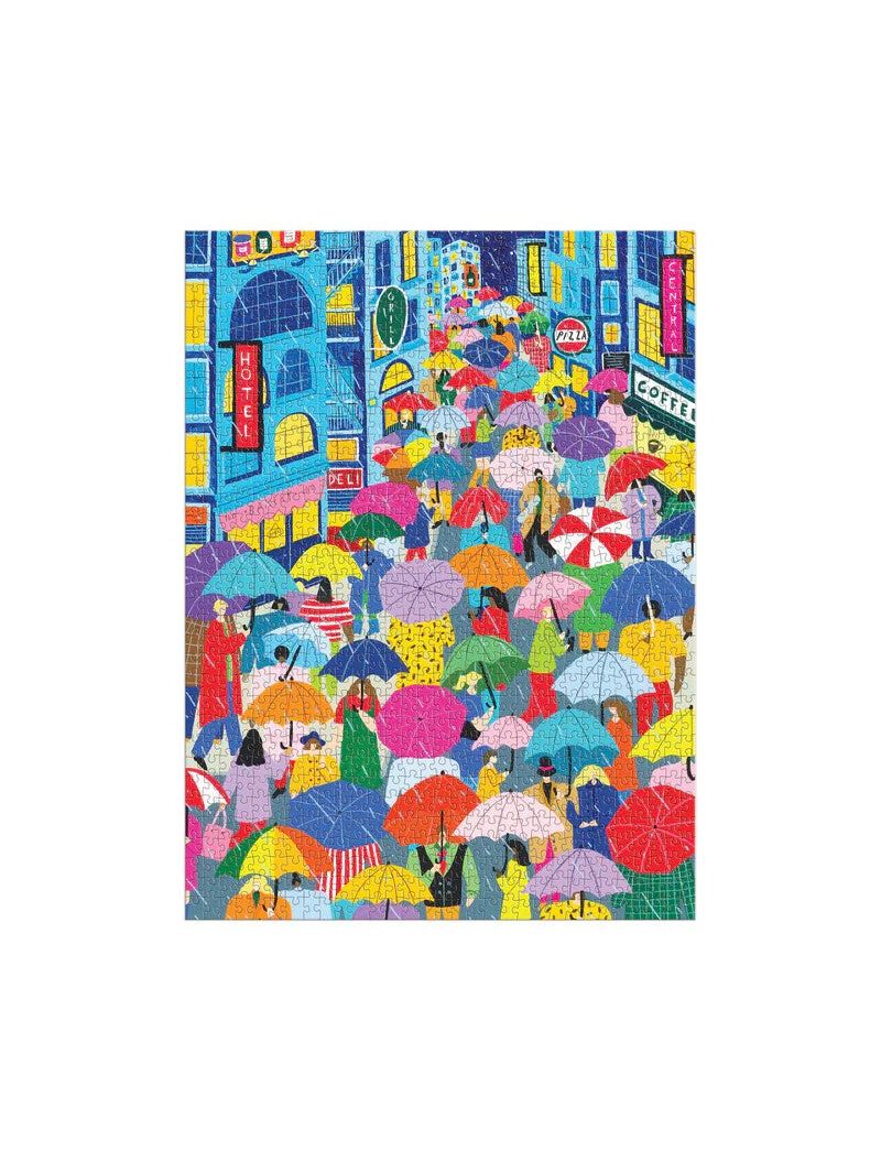 Galison Umbrella Lane 1000 Piece Puzzle in Square Box